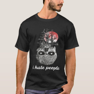 I Hate People Skull Tree Sunset Funny Camping Love T-Shirt