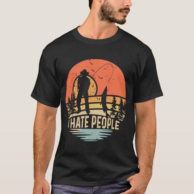 I Hate People with German Text Ich hasse Menschen  T-Shirt (Front)
