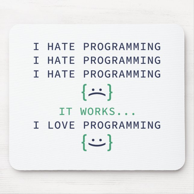 I Hate Programming Mouse Mat (Front)