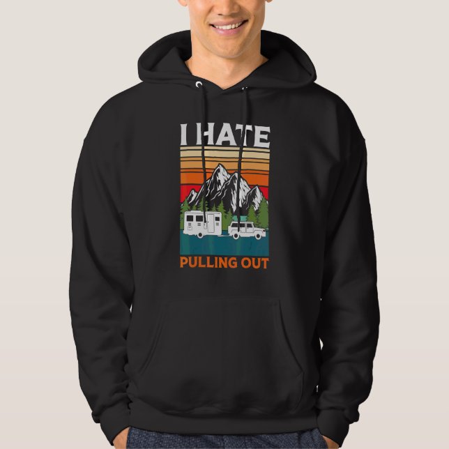 I Hate Pulling Out Boating  Retro Boat Captain Hoodie (Front)