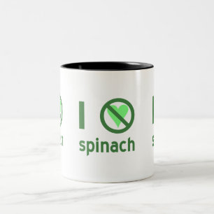 I Hate Spinach No Love Two-Tone Coffee Mug