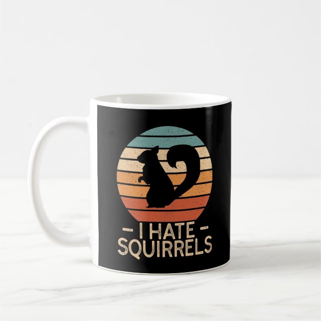 I Hate Squirrels - Funny Retro Style T-Shirt Coffee Mug (Left)