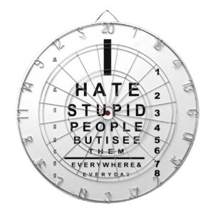 I hate stupid people eye chart dartboard