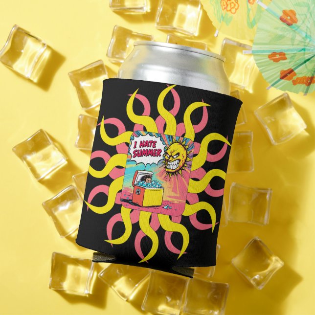 I Hate Summer! Fun Comic-Style Illustration  Can Cooler (In Situ Summer)