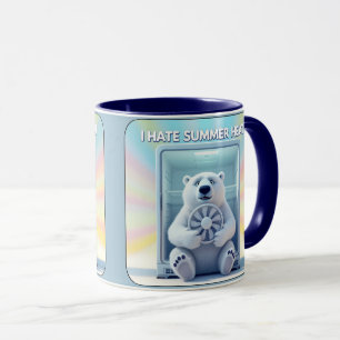 I Hate Summer Heat - Cute Polar Bear In The Fridge Mug