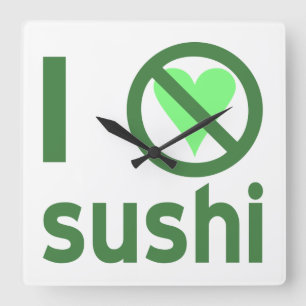 I Hate Sushi Square Wall Clock