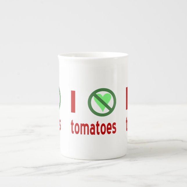 I Hate Tomatoes Bone China Mug (Front)