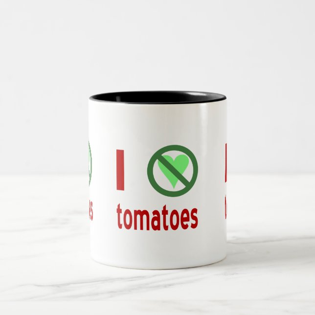 I Hate Tomatoes Two-Tone Coffee Mug (Center)