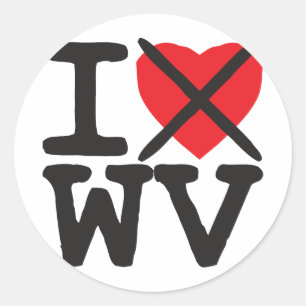 I Hate WV - West Virginia Classic Round Sticker