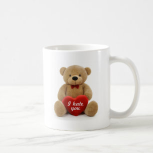 "I hate you" cute teddy bear holding love heart Coffee Mug