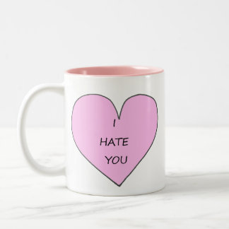 I hate you hipster heart Two-Tone coffee mug