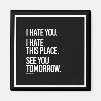 I hate you I hate this place See you Tomorrow - Magnet