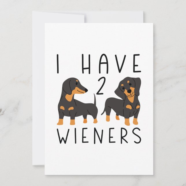 I Have 2 Wieners Thank You Card (Front)