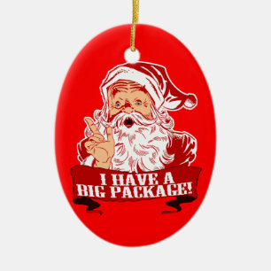 I Have A Big Package Santa Ceramic Tree Decoration