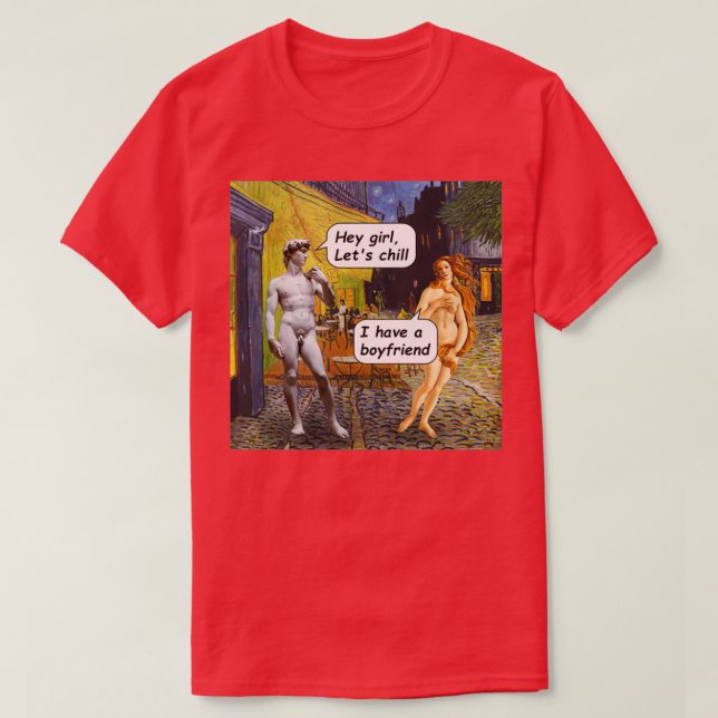 I have a boyfriend The Birth of Venus T-Shirt (Design Front)