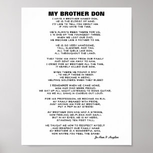 I HAVE A BROTHER NAMED DON poem Poster