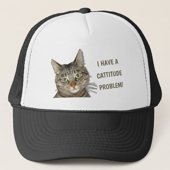 I have a cattitude problem! cute custom trucker hat (Front)