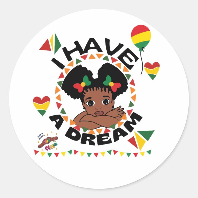 “I have a dream” Classic Round Sticker (Front)
