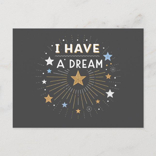 I Have a Dream Inspirational Starburst Art Postcard (Front)