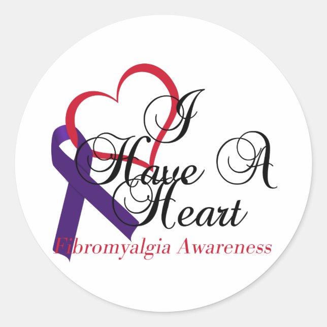 I Have A Heart Fibromyalgia Awareness Classic Round Sticker (Front)