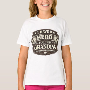I Have a Hero I Call Him Grandpa – Vintage Design T-Shirt