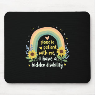 I Have A Hidden Disability Graphic Tee Shirts Men Mouse Mat
