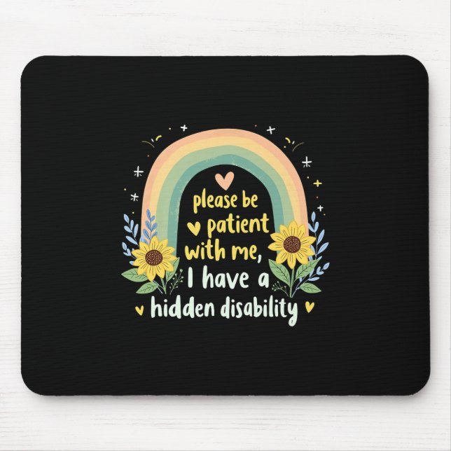 I Have A Hidden Disability Graphic Tee Shirts Men  Mouse Mat (Front)