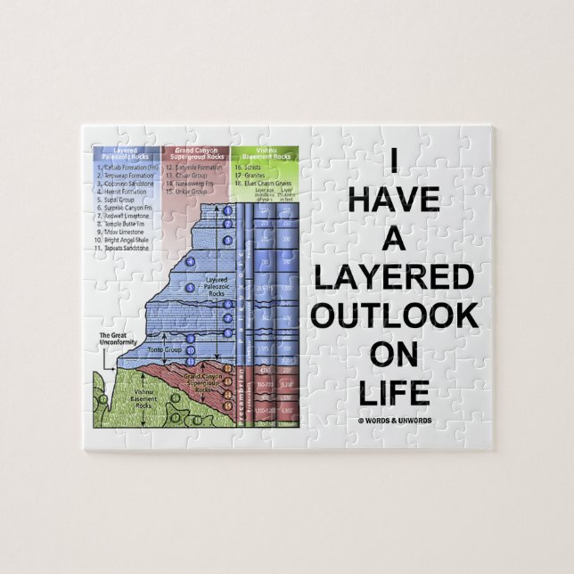 I Have A Layered Outlook On Life (Geology Humour) Jigsaw Puzzle (Horizontal)