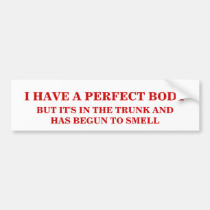 I HAVE A PERFECT BODY. BUMPER STICKER