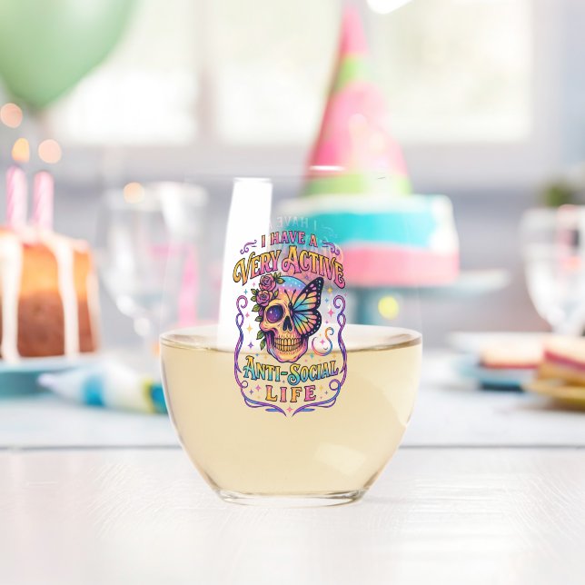 I Have A Very Active.... Stemless Wine Glass (Insitu (Birthday))
