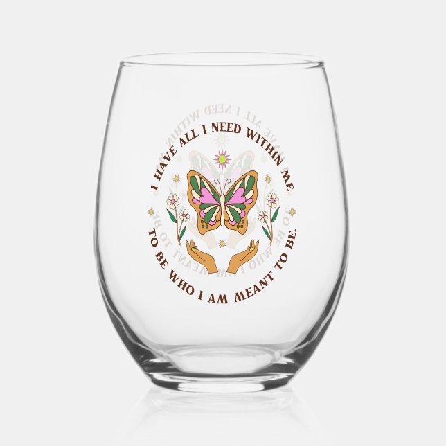 I Have All Stemless Wine Glass (Front)