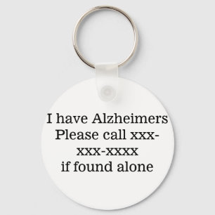 I have Alzheimer's, medical emergency contract ID Key Ring