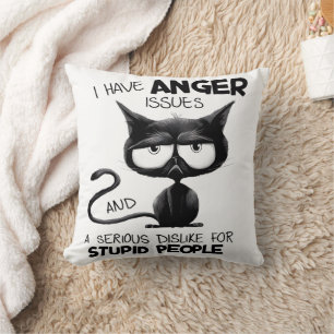 I Have Anger Issues Funny Cat Lover Gift  Cushion