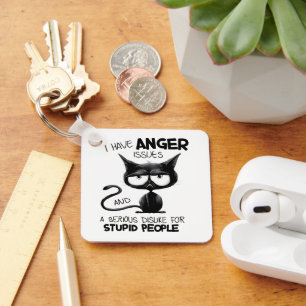 I Have Anger Issues Funny Cat Lover Gift  Key Ring