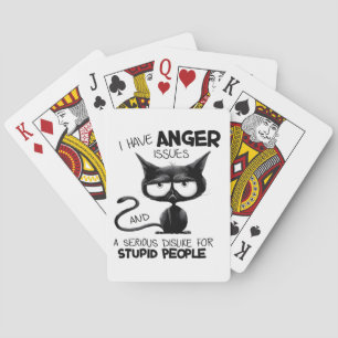 I Have Anger Issues Funny Cat Lover Gift Playing Cards