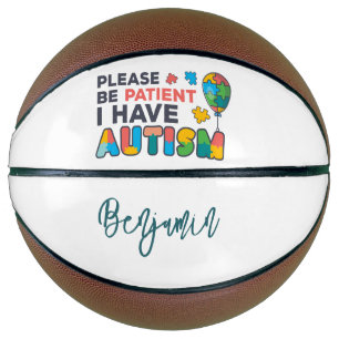 I Have Autism Colourful Personalised Basketball