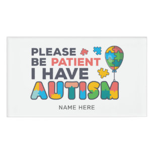 I Have Autism ID Vibrant Personalised Name Tag
