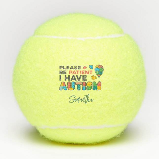 I Have Autism Personalised Autistic Custom Tennis Balls (Front)