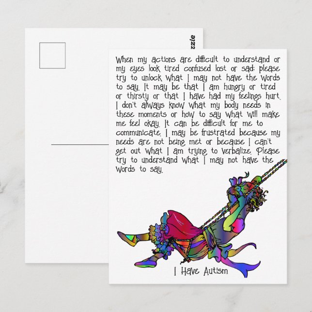 I Have Autism Postcard (Front/Back)
