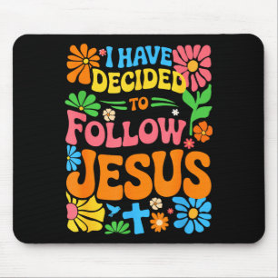 I Have Decided To Follow Jesus Retro Boho Christia Mouse Mat