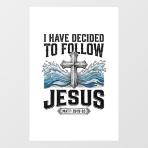 I Have Decided To Follow Jesus Vintage Shirt Window Cling