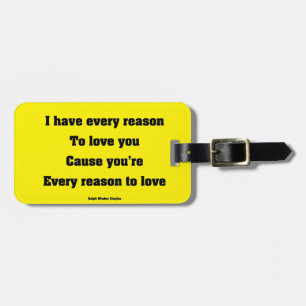 I have every reason to love you luggage tag