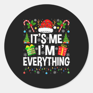 I Have Everything I Need Couples Pajamas Christmas Classic Round Sticker