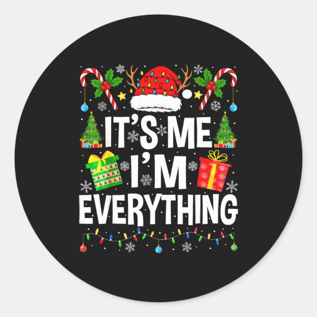 I Have Everything I Need Couples Pajamas Christmas Classic Round Sticker (Front)