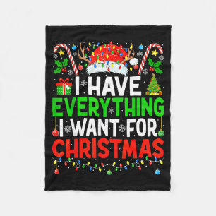 I Have Everything I Need Couples Pajamas Christmas Fleece Blanket