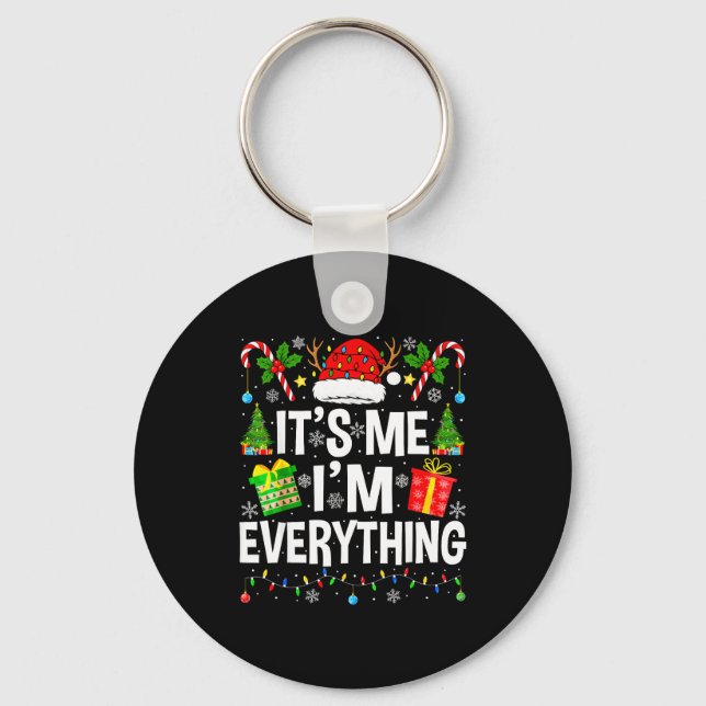 I Have Everything I Need Couples Pajamas Christmas Key Ring (Front)