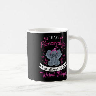 I Have Fibromyalgia Awareness Cute Elephant Flower Coffee Mug