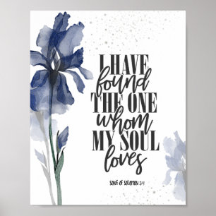 I have found the One Bible Verse Blue Floral Poster