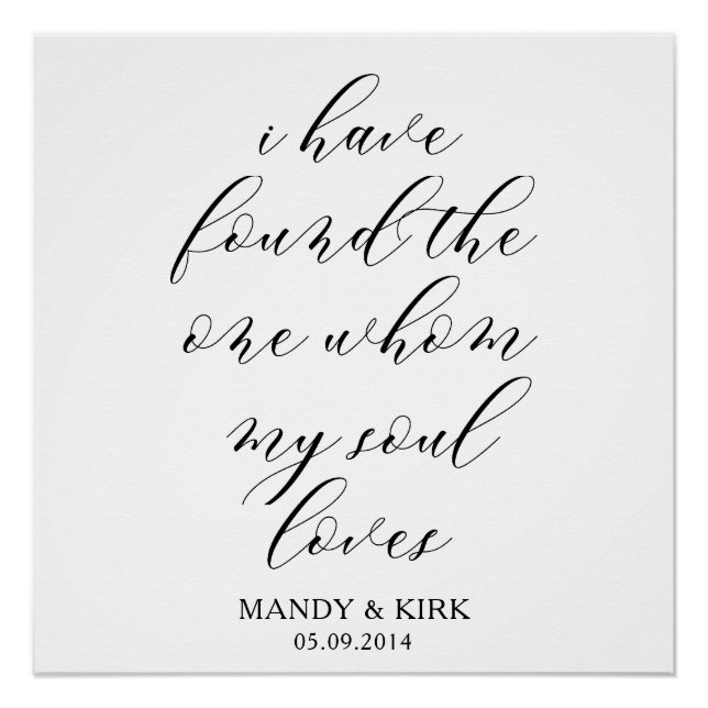 “I Have Found The One” – Elegant Wedding Backdrop  Poster (Front)