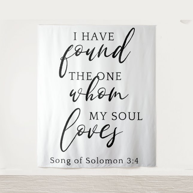 I Have Found The One Quote Wedding Backdrop Banner Tapestry (Front)